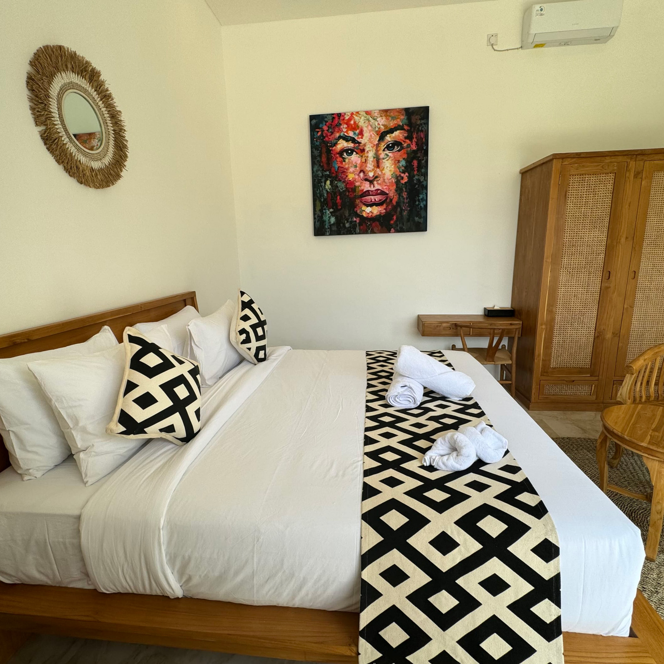 Modern, open bedrooms